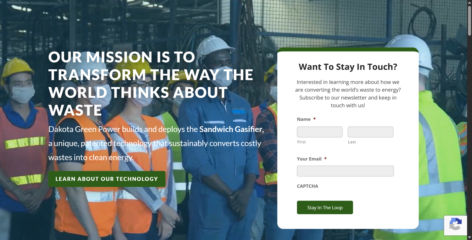 Dakota Green Power website screenshot